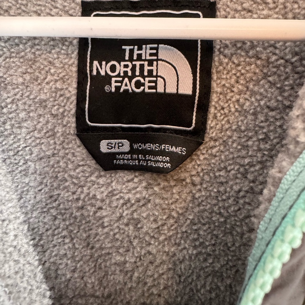 The North Face Gray Fleece Jacket with Mint Trim - Picture 2 of 3